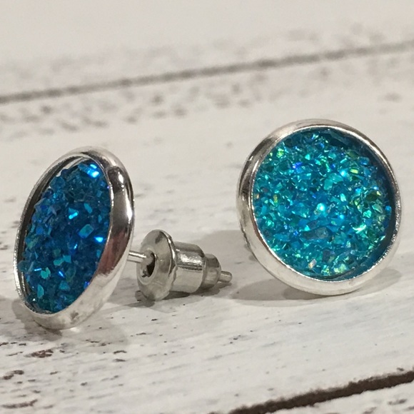 Acrylic ( Druzy Look Like ) Earrings Set of 6 - Picture 3 of 8